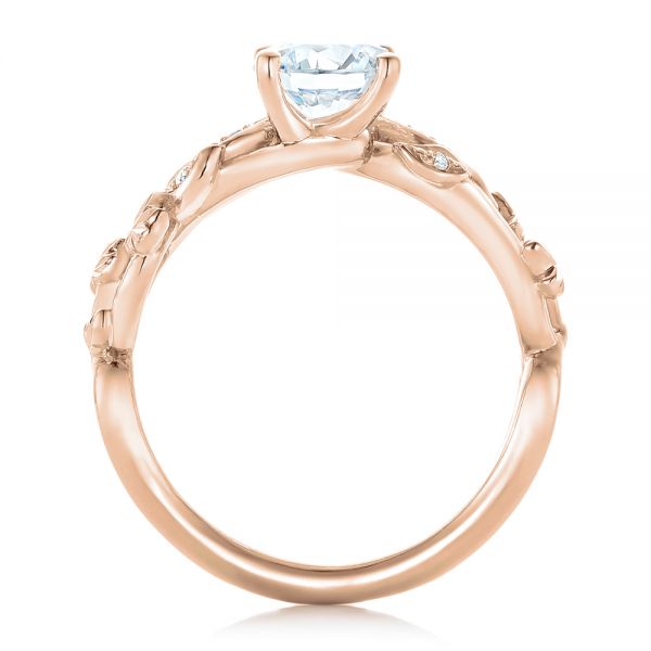 14k Rose Gold 14k Rose Gold Custom Organic Diamond Engagement Ring - Front View -  102313