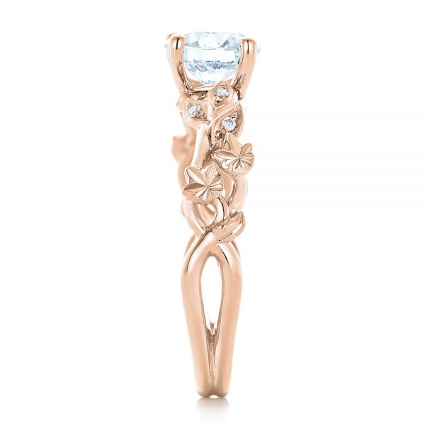18k Rose Gold 18k Rose Gold Custom Organic Diamond Engagement Ring - Side View - 102313