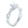 14k White Gold Custom Organic Diamond Engagement Ring - Three-Quarter View -  102313 - Thumbnail