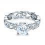 18k White Gold Custom Organic Diamond Engagement Ring - Flat View -  1173 - Thumbnail