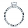 18k White Gold Custom Organic Diamond Engagement Ring - Front View -  1173 - Thumbnail
