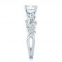 14k White Gold Custom Organic Diamond Engagement Ring - Side View -  102313 - Thumbnail