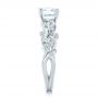 14k White Gold Custom Organic Diamond Engagement Ring - Side View -  102313 - Thumbnail