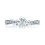 14k White Gold Custom Organic Diamond Engagement Ring - Top View -  100652 - Thumbnail