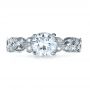 18k White Gold Custom Organic Diamond Engagement Ring - Top View -  1173 - Thumbnail
