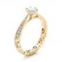 18k Yellow Gold 18k Yellow Gold Custom Organic Diamond Engagement Ring - Three-Quarter View -  100652 - Thumbnail