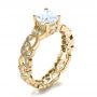 14k Yellow Gold 14k Yellow Gold Custom Organic Diamond Engagement Ring - Three-Quarter View -  1173 - Thumbnail