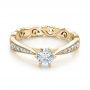 14k Yellow Gold 14k Yellow Gold Custom Organic Diamond Engagement Ring - Flat View -  100652 - Thumbnail