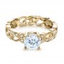 14k Yellow Gold 14k Yellow Gold Custom Organic Diamond Engagement Ring - Flat View -  1173 - Thumbnail