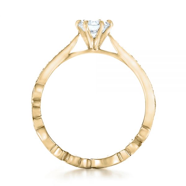 18k Yellow Gold 18k Yellow Gold Custom Organic Diamond Engagement Ring - Front View - 100652