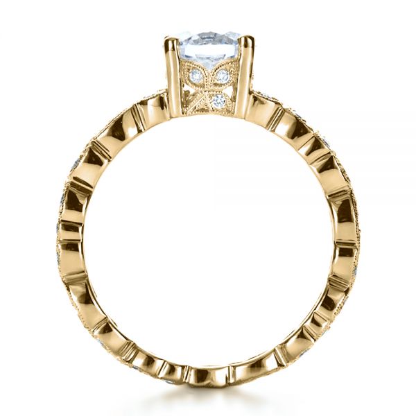 18k Yellow Gold 18k Yellow Gold Custom Organic Diamond Engagement Ring - Front View -  1173