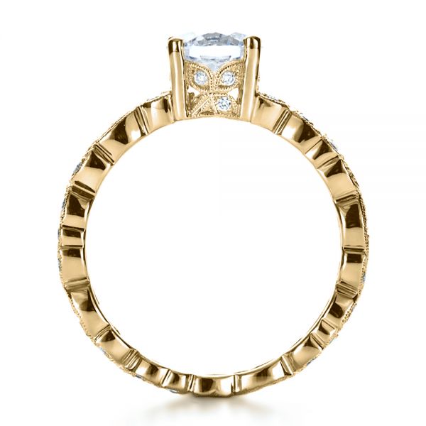 14k Yellow Gold 14k Yellow Gold Custom Organic Diamond Engagement Ring - Front View - 1173