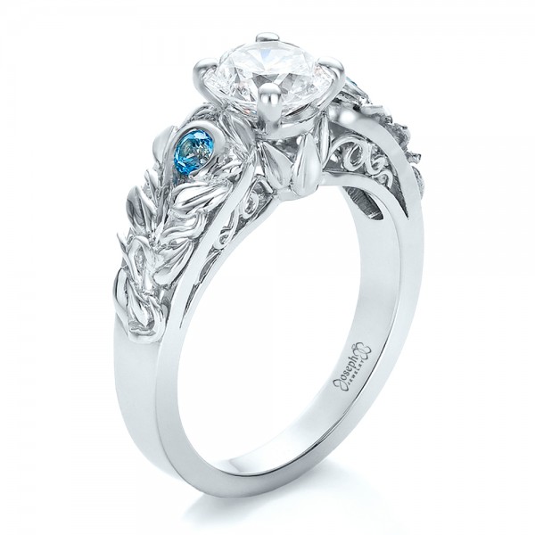 wedding ring blue topaz and diamonds