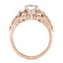 14k Rose Gold 14k Rose Gold Custom Organic Diamond And Blue Topaz Engagement Ring - Front View -  100600 - Thumbnail