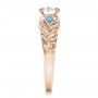 18k Rose Gold 18k Rose Gold Custom Organic Diamond And Blue Topaz Engagement Ring - Side View -  100600 - Thumbnail