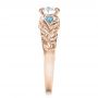 14k Rose Gold 14k Rose Gold Custom Organic Diamond And Blue Topaz Engagement Ring - Side View -  100600 - Thumbnail