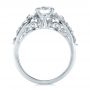 14k White Gold 14k White Gold Custom Organic Diamond And Blue Topaz Engagement Ring - Front View -  100600 - Thumbnail