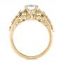 18k Yellow Gold 18k Yellow Gold Custom Organic Diamond And Blue Topaz Engagement Ring - Front View -  100600 - Thumbnail