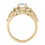 14k Yellow Gold 14k Yellow Gold Custom Organic Diamond And Blue Topaz Engagement Ring - Front View -  100600 - Thumbnail