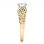 18k Yellow Gold 18k Yellow Gold Custom Organic Diamond And Blue Topaz Engagement Ring - Side View -  100600 - Thumbnail