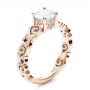 14k Rose Gold 14k Rose Gold Custom Organic Engagement Ring - Three-Quarter View -  1466 - Thumbnail