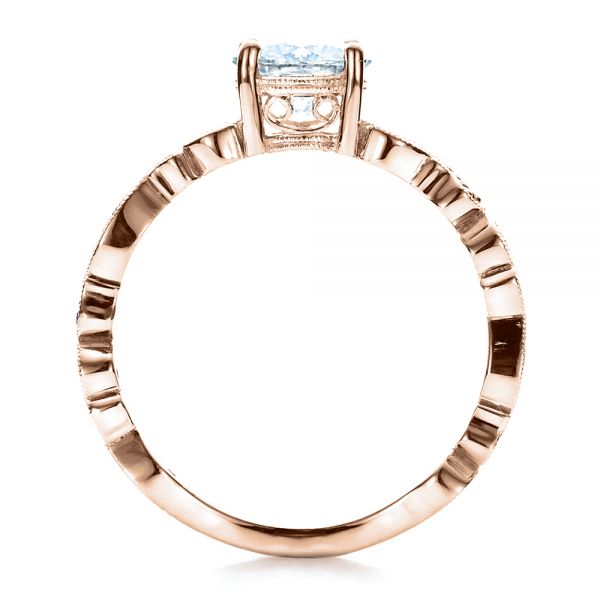 18k Rose Gold 18k Rose Gold Custom Organic Engagement Ring - Front View -  1466