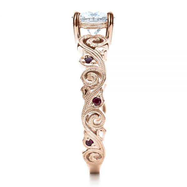 14k Rose Gold 14k Rose Gold Custom Organic Engagement Ring - Side View - 1466