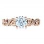 18k Rose Gold 18k Rose Gold Custom Organic Engagement Ring - Top View -  1466 - Thumbnail