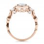 14k Rose Gold 14k Rose Gold Custom Organic Engagement Ring With Halo - Front View -  100095 - Thumbnail