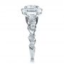 18k White Gold Custom Organic Engagement Ring With Halo - Side View -  100095 - Thumbnail