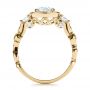 18k Yellow Gold 18k Yellow Gold Custom Organic Engagement Ring With Halo - Front View -  100095 - Thumbnail