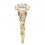 18k Yellow Gold 18k Yellow Gold Custom Organic Engagement Ring With Halo - Side View -  100095 - Thumbnail