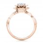 14k Rose Gold 14k Rose Gold Custom Organic Flower Halo And Amethyst Engagement Ring - Front View -  102279 - Thumbnail