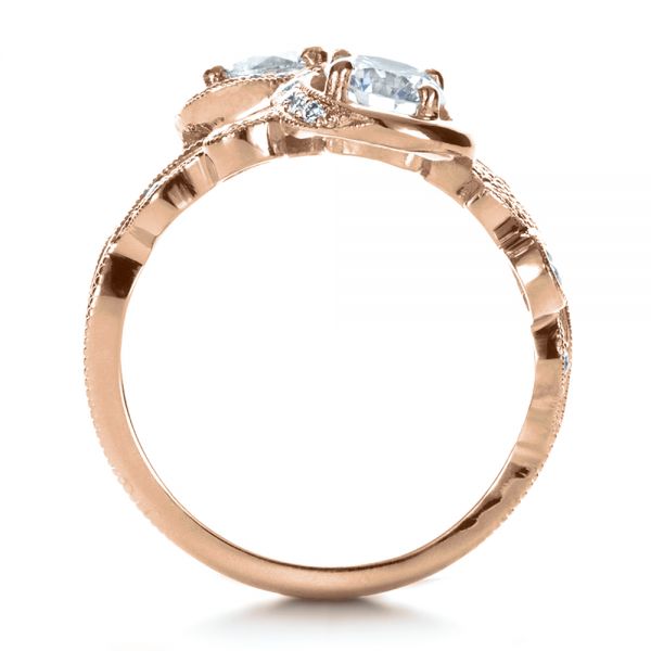 14k Rose Gold 14k Rose Gold Custom Organic Infinity Diamond Engagement Ring - Front View -  1383