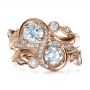 18k Rose Gold 18k Rose Gold Custom Organic Infinity Diamond Engagement Ring - Top View -  1383 - Thumbnail