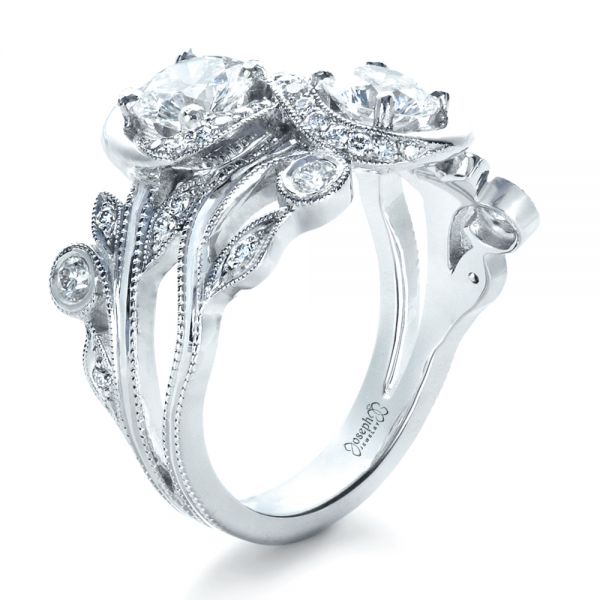 Custom Organic Infinity Diamond Engagement Ring - Image