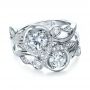  Platinum Custom Organic Infinity Diamond Engagement Ring - Flat View -  1383 - Thumbnail