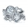 14k White Gold 14k White Gold Custom Organic Infinity Diamond Engagement Ring - Top View -  1383 - Thumbnail