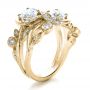 18k Yellow Gold 18k Yellow Gold Custom Organic Infinity Diamond Engagement Ring - Three-Quarter View -  1383 - Thumbnail