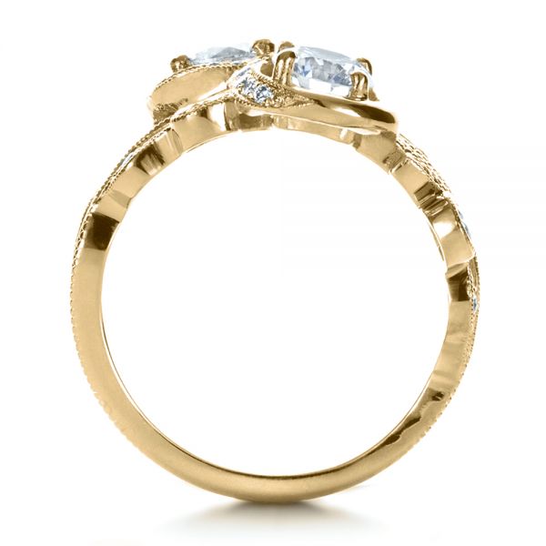 18k Yellow Gold 18k Yellow Gold Custom Organic Infinity Diamond Engagement Ring - Front View -  1383