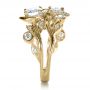 14k Yellow Gold 14k Yellow Gold Custom Organic Infinity Diamond Engagement Ring - Side View -  1383 - Thumbnail