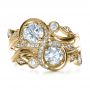 14k Yellow Gold 14k Yellow Gold Custom Organic Infinity Diamond Engagement Ring - Top View -  1383 - Thumbnail