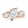 18k Rose Gold 18k Rose Gold Custom Organic Marquise And Pear Diamond Engagement Ring - Top View -  100873 - Thumbnail