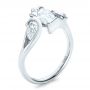 14k White Gold Custom Organic Marquise And Pear Diamond Engagement Ring - Three-Quarter View -  100873 - Thumbnail