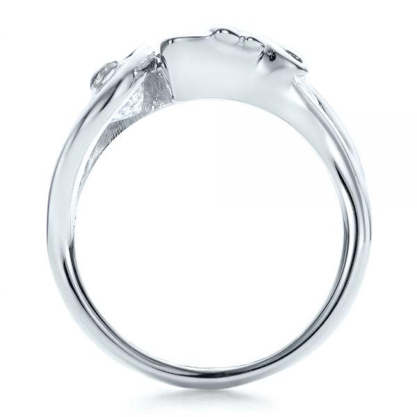  Platinum Platinum Custom Organic Marquise And Pear Diamond Engagement Ring - Front View -  100873