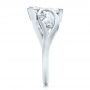 14k White Gold Custom Organic Marquise And Pear Diamond Engagement Ring - Side View -  100873 - Thumbnail