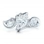 14k White Gold Custom Organic Marquise And Pear Diamond Engagement Ring - Top View -  100873 - Thumbnail