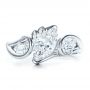 18k White Gold 18k White Gold Custom Organic Marquise And Pear Diamond Engagement Ring - Top View -  100873 - Thumbnail