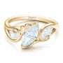 14k Yellow Gold 14k Yellow Gold Custom Organic Marquise And Pear Diamond Engagement Ring - Flat View -  100873 - Thumbnail