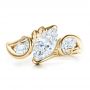 18k Yellow Gold 18k Yellow Gold Custom Organic Marquise And Pear Diamond Engagement Ring - Top View -  100873 - Thumbnail